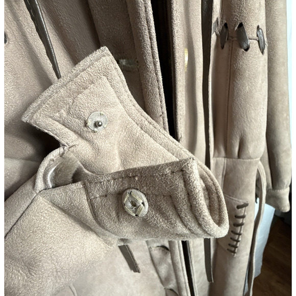 Sawyer of Napa Shearling Suede Coat Size Medium Women's Western Retro Wool EUC - Picture 14 of 16